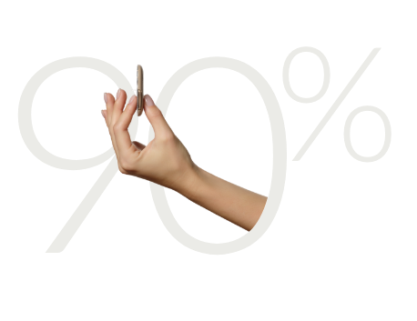 90% image with hand holding CeQur Simplicity Wearable Insulin Patch