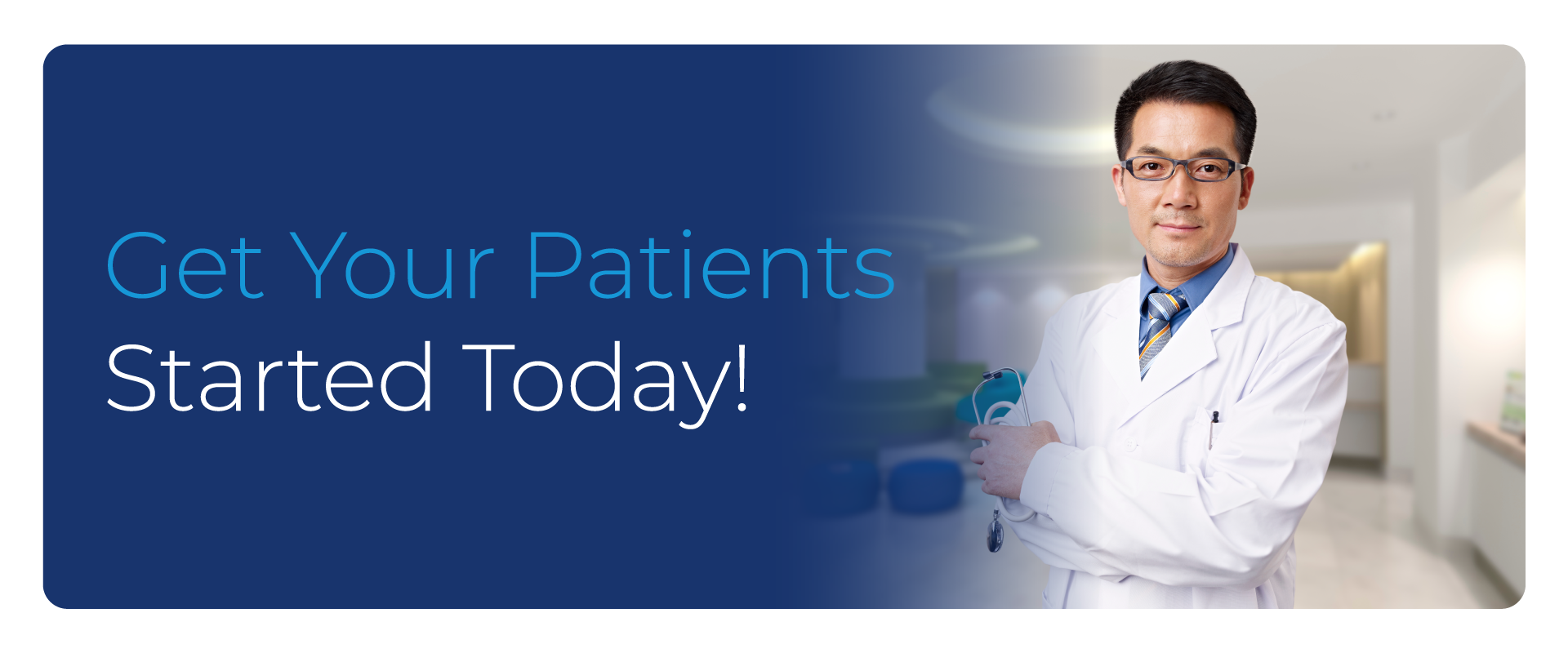 Doctor standing in hospital for CeQur Simplicity wearable insulin patch